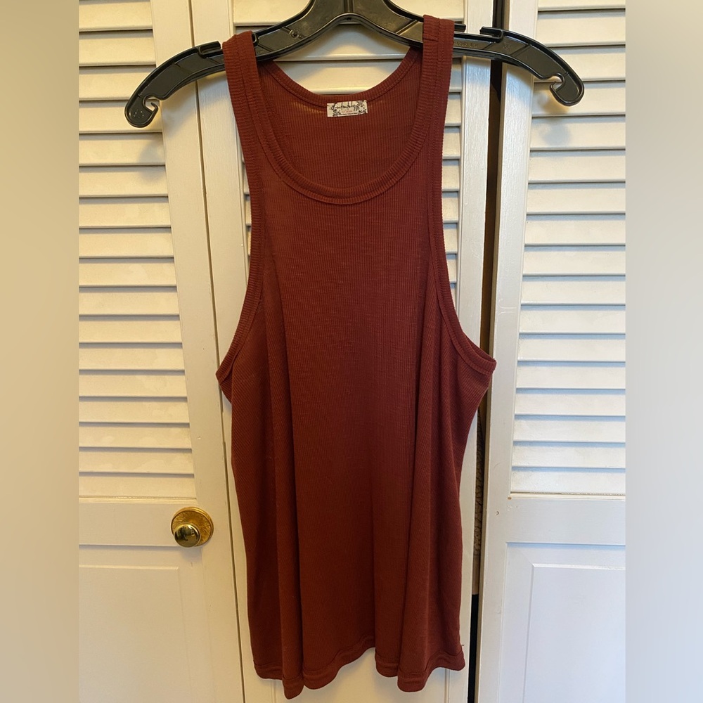 Free People Reddish Brown Sleeveless Tank Top